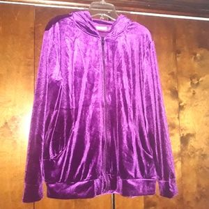 NWOT Belle by Kim Gravel size L velvet sweatshirt